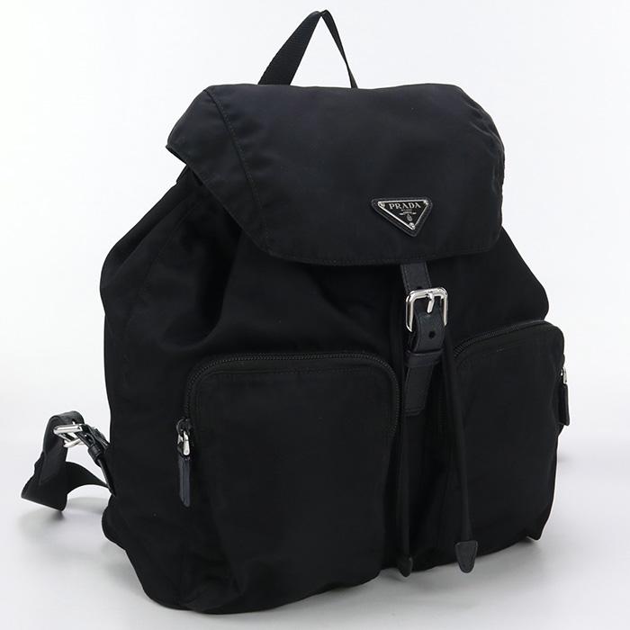 中古良品プラダPRADA バックパック リュック ナイロン ブラック ランク 