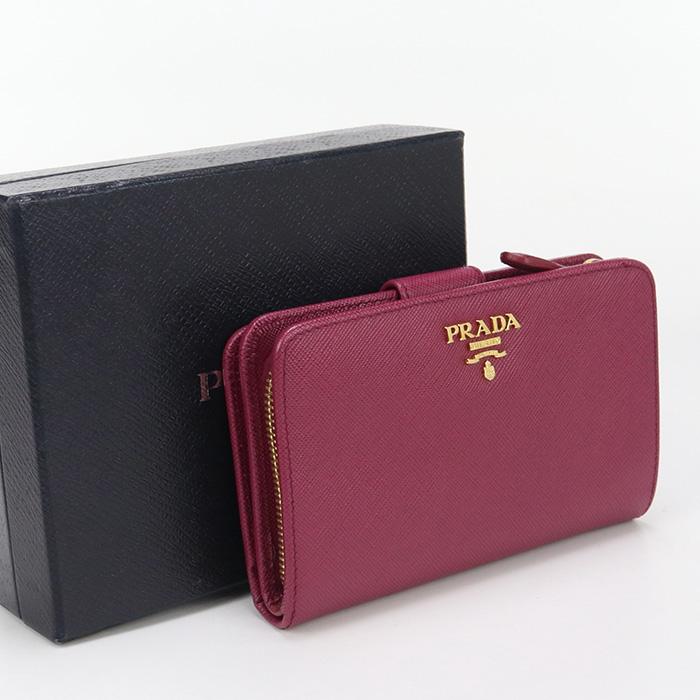 PRADA 中古良品 プラダ 二折財布 1M1225 レディース パープル : ビッグ  