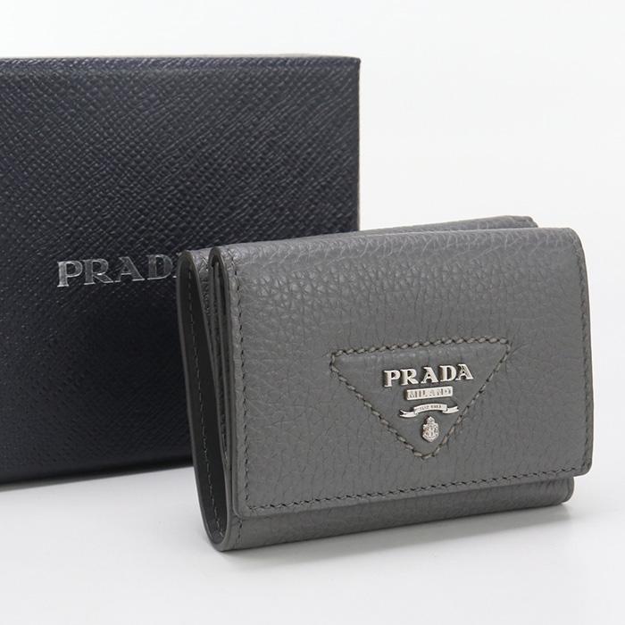 PRADA 中古美品 プラダ 三折財布 1MH043 ミニ財布 ヴィッテロダイノ  