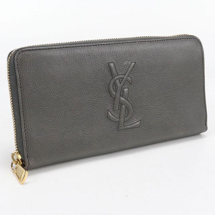 SAINT LAURENT 中古良品 サンローラン 長財布ラウンドファスナー 