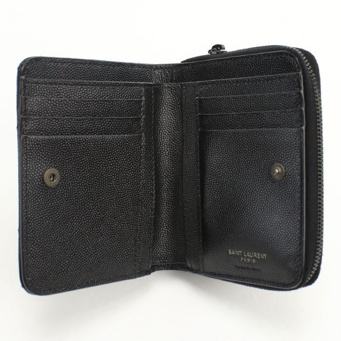 サンローラン　コンパクトウォレット　668288　【中古】R-153280 SAINT LAURENT 中古良品 サンローラン 二折財布 668288 ジップ