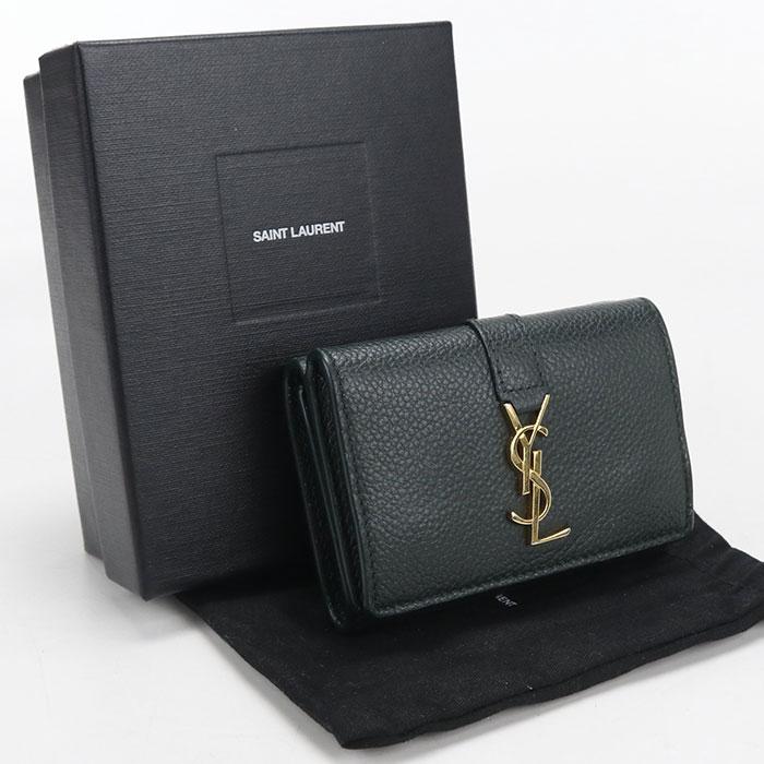 【姫路東店】 中古 SAINT LAURENT | サンローラン コンパクトウォレット オリガミタイニーウォレット 668274 グレインドカーフスキン 【125】 SAINT LAURENT 中古良品 サンローラン 三つ折り財布 669959 タイニー