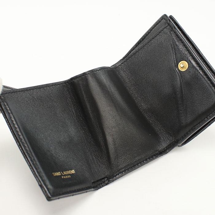SAINT LAURENT 中古良品 サンローラン 三つ折り財布 668274 オリガミ 