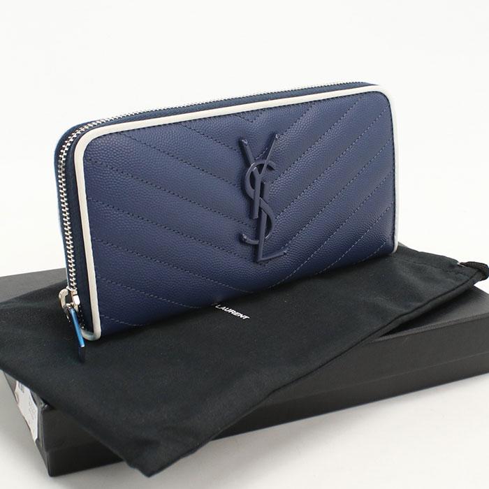 SAINT LAURENT 中古・未使用 サンローラン 長財布ラウンドファスナー 
