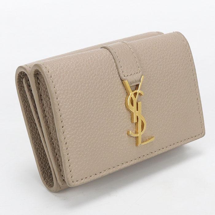 SAINT LAURENT 中古良品 サンローラン 三つ折り財布 620287 YSLライン