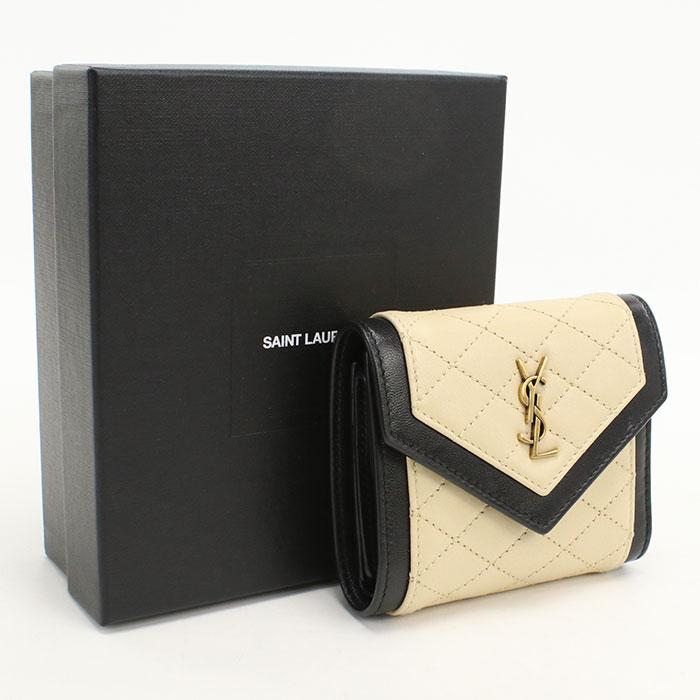 SAINT LAURENT 中古良品 サンローラン 三つ折り財布 712688 マルチ