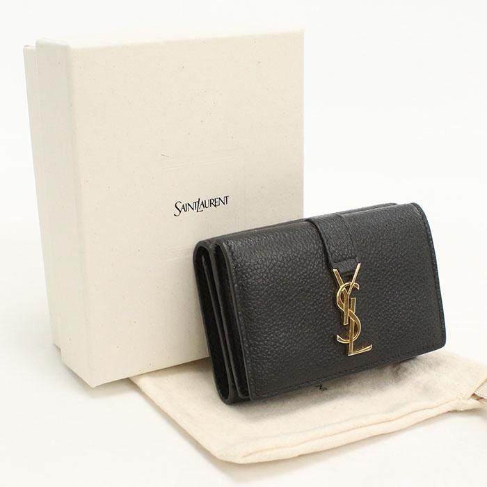 SAINT LAURENT 中古良品 サンローラン 三つ折り財布 669959 オリガミ