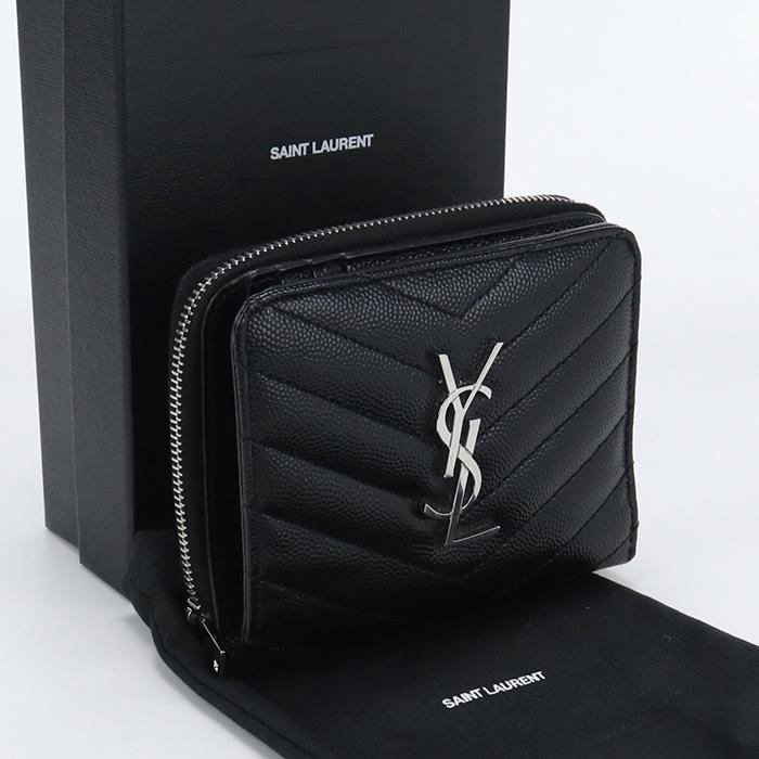 中古サンローランSAINT LAURENT モノグラム コンパクト ジップ  