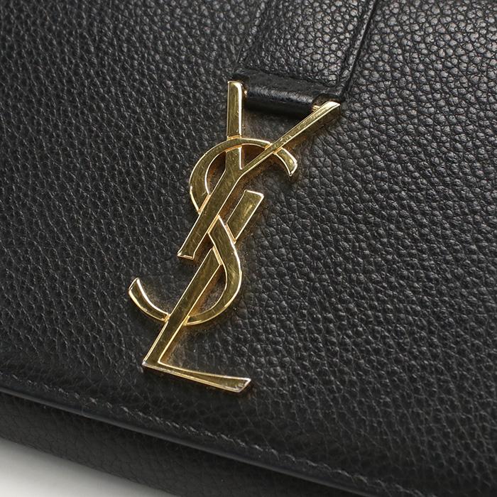 サンローラン ラージ フラップウォレット YSLライン 414567 長財布ニ折