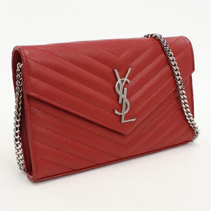 SAINT LAURENT 中古良品 サンローラン チェーンウォレット 377828  