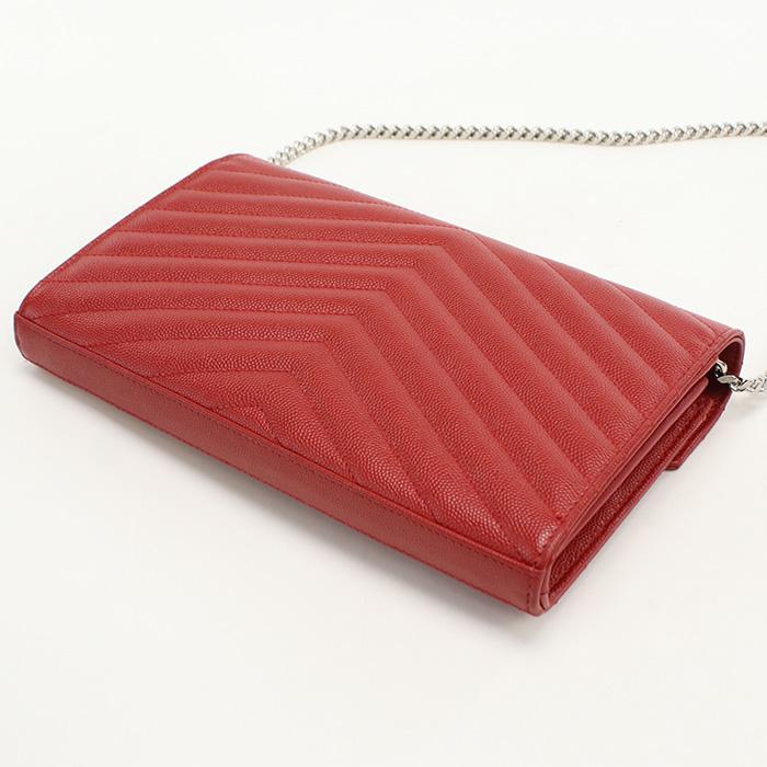 SAINT LAURENT 中古良品 サンローラン チェーンウォレット 377828  