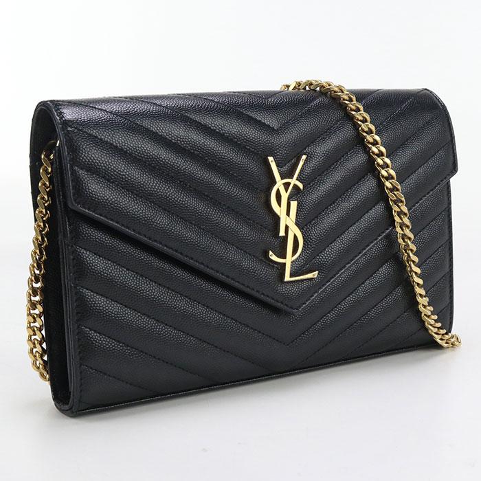 SAINT LAURENT 中古良品 サンローラン チェーンウォレット 377828  