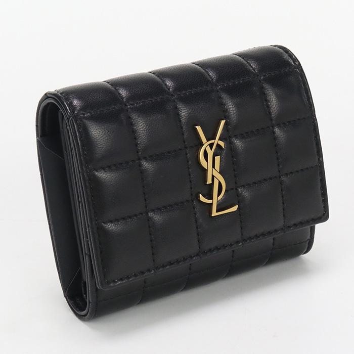 SAINT LAURENT 中古良品 サンローラン 三折財布 759490 レディース  