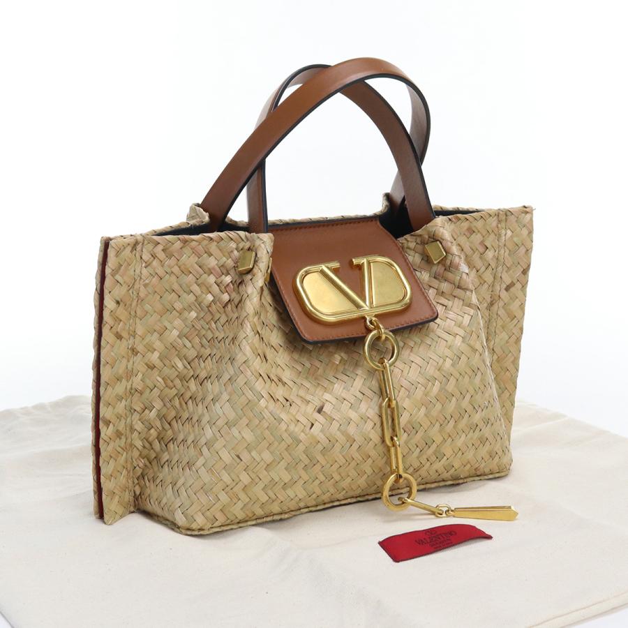 中古・未使用ヴァレンティノVALENTINO ストローミニトート ストロー