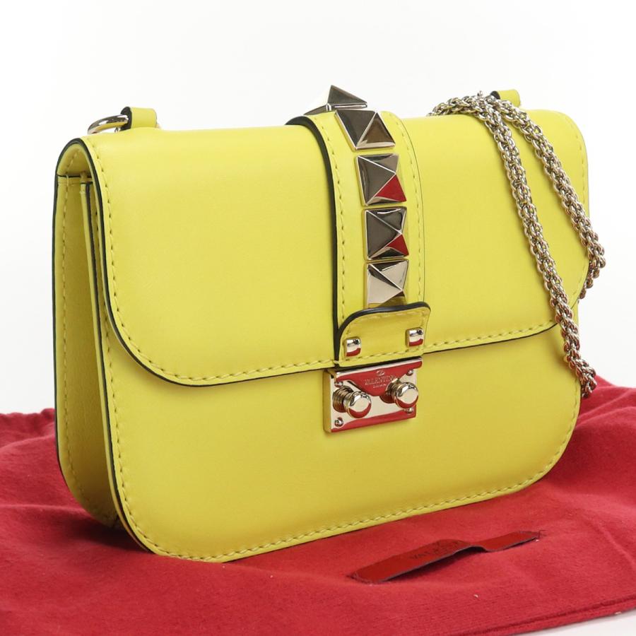 Valentino ロックスタッズバッグ ベージュ プードル チェーンショルダー- 