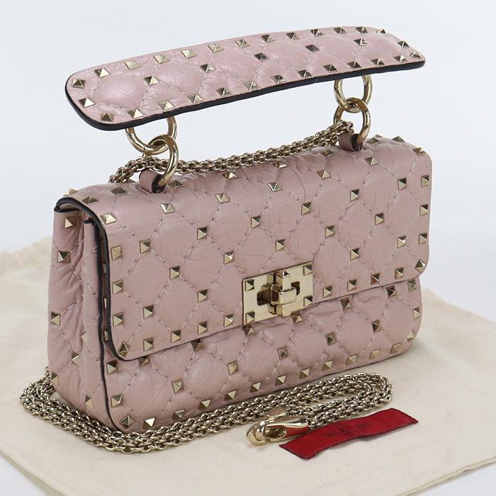 中古ヴァレンティノVALENTINO ロックスタッズ チェーンショルダー 