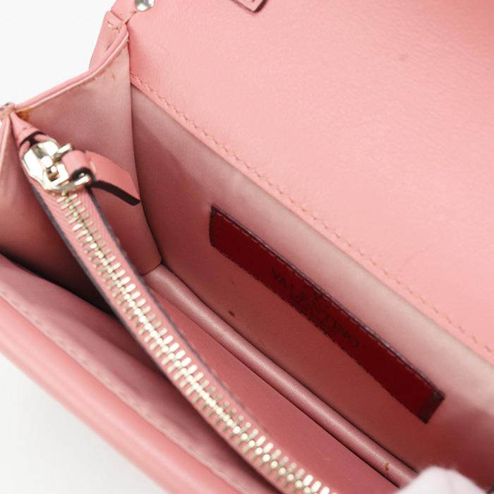 中古良品 Valentino ヴァレンチノ チェーンウォレット ロックスタッズ
