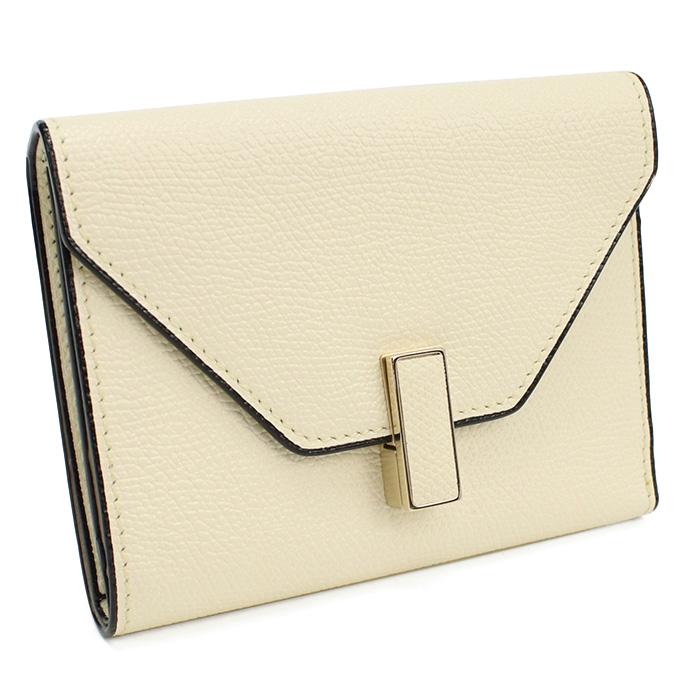 Valextra ヴァレクストラ 三折財布小銭入付き V9E05 28 000W レディース ホワイト Valextra（ヴァレクストラ） 三折財布小銭入付き V9E05 28 000W