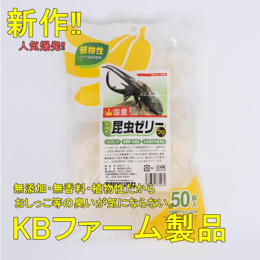 昆虫ゼリープロ16g 1袋50個入 KBファーム 昆虫飼育 カブトムシ