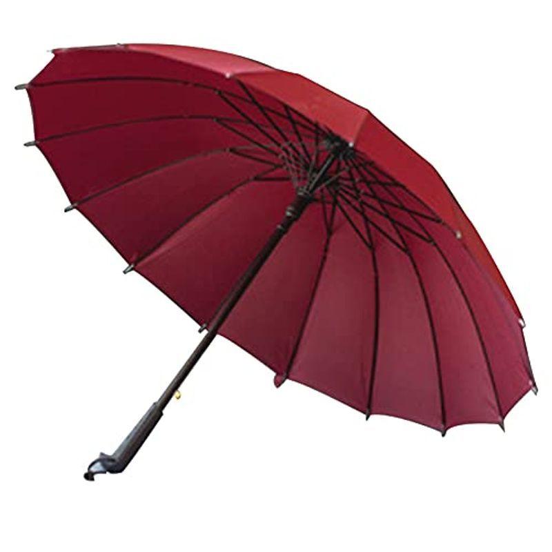 Allega 傘 16骨長傘 シンプル色 ビジネス メンズ レッ レディース 丈夫 大きな傘 撥水 紳士傘 耐風 長傘 高強度傘 おすすめネット 紳士傘