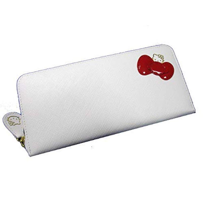 財布 本革 レディース 長財布 長財布 ラウンド ハローキティ 大容量 本革 ホワイト とっても可愛い 財布 帽子 ファッション小物 エレガンスシリーズ ビックアイランド 世界的キャラクター 正規品