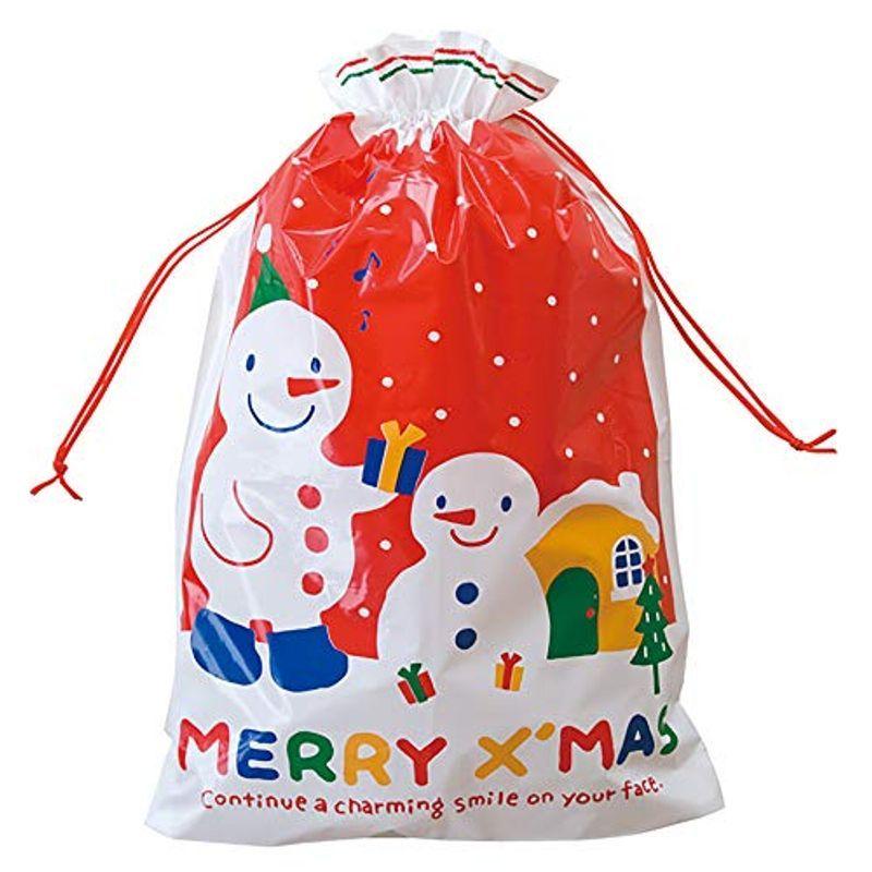 ギフトバッグ 巾着袋 クリスマス スノーマン-M (20枚) XS-2NS ギフト袋
