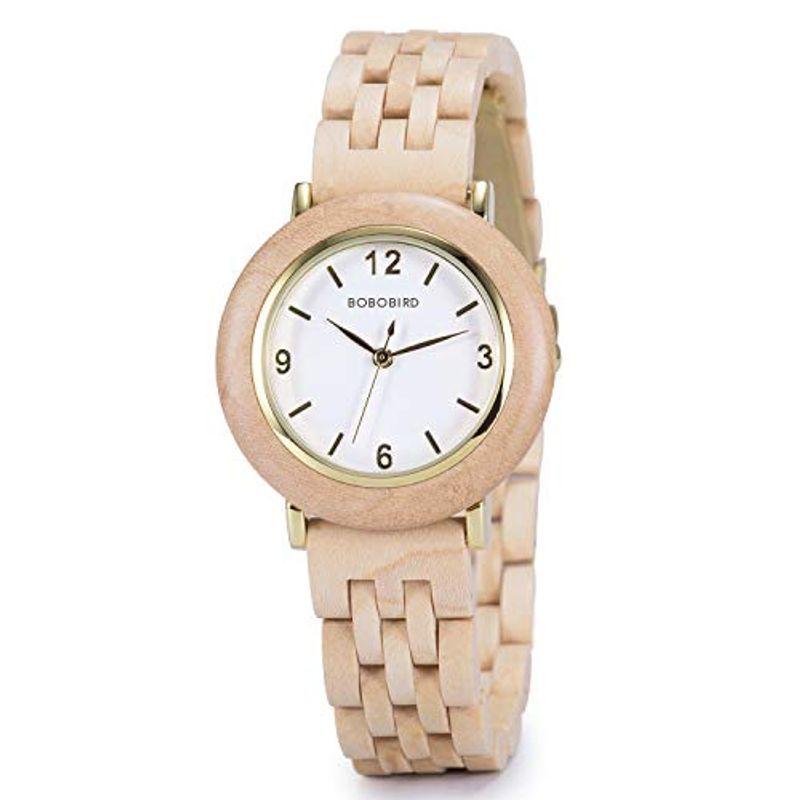 BOBO BIRD 木製腕時計 女性用 軽量木製腕時計 アナログクォーツ 女性用 手作り 天然 レディース 木製腕時計 カジュアルドレス腕時