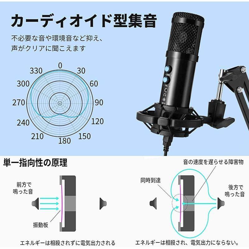 完売 マイク コンデンサーマイク Pc Usbマイク マイクセット Usbコンデンサーマイク マイクスタンド ポップガード エコー機能付き 単一指 独創的 Turningheadskennel Com