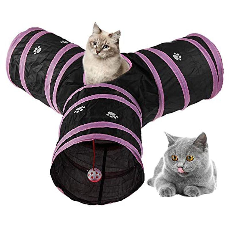 安いそれに目立つ 猫 3通 トンネル ペット用 おもちゃ うさぎ 子犬 小型犬 ネコ 玩具 猫トンネル 運動不足対策 ボール付き 折りたたみ式 コン Rossell Ro