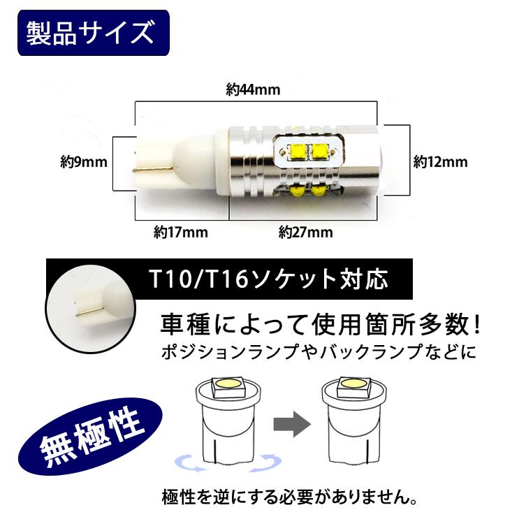 ノア ヴォクシー バックランプ T16 SAMSUNG ウェッジ球 ホワイト 白 送料無料 爆光 車検対応 2個セット｜bigkmartjapan｜04