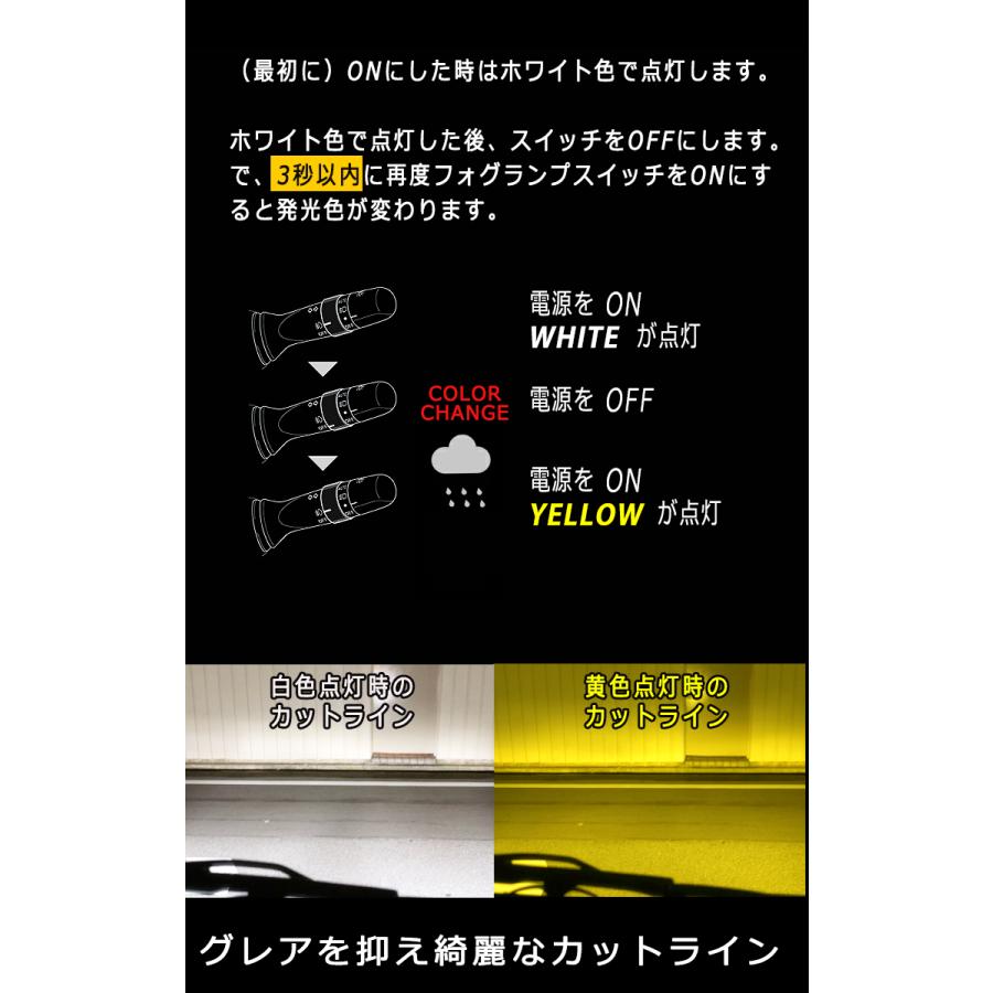 X-TRAIL エクストレイル LEDフォグライト H8 カラーチェンジ 2色切替 12000ルーメン LEDバルブ 車検対応 １年保証 2個セット｜bigkmartjapan｜03