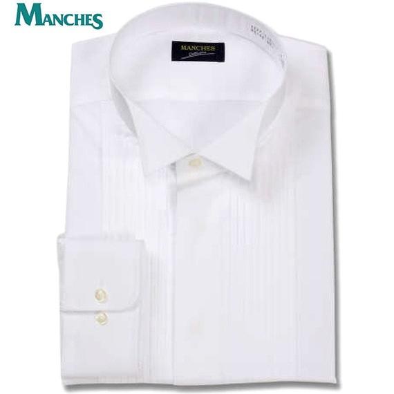 大きいサイズ MANCHES COLLECTION ウイングカラー長袖シャツ 3L 4L 5L 6L 7L 8L 9L 10L ホワイト ラッピング可 送料無料 即日発送 大きいサイズ メンズ マンチェス コレクション ウイングカラー長袖
