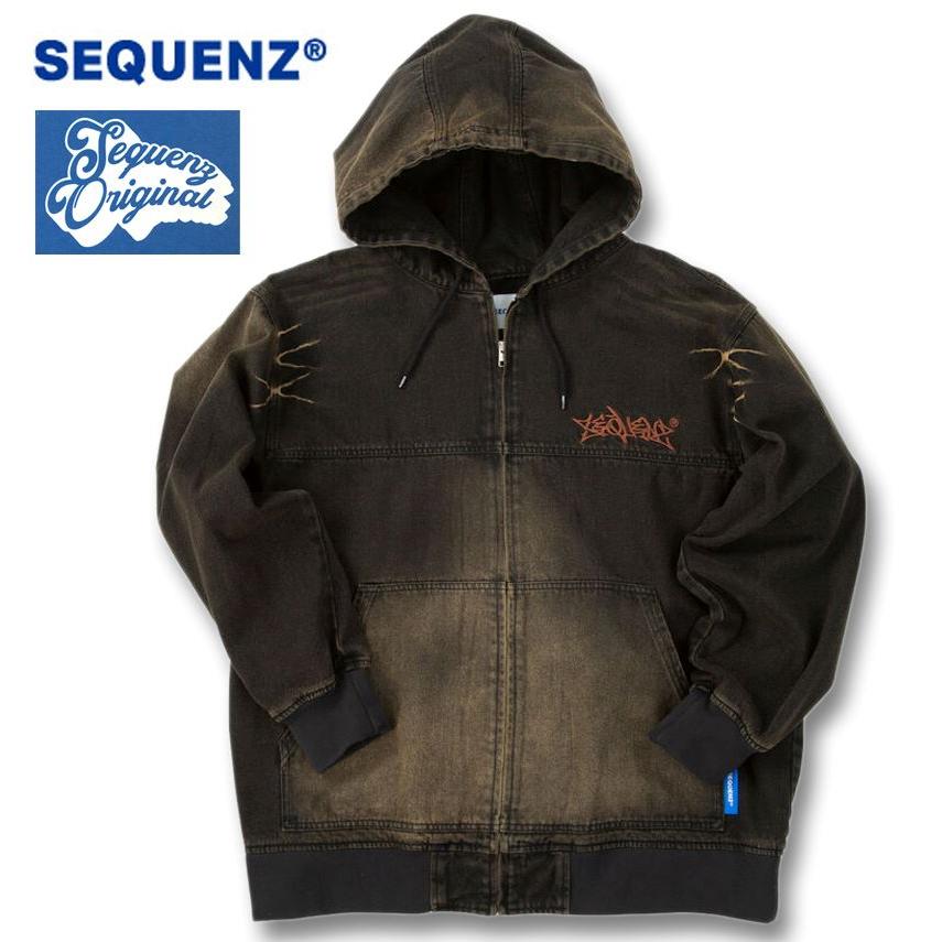 大きいサイズ SEQUENZ ウォッシュドデニムフルジップパーカー 3L 4L 5L 6L ネイビー ラッピング可 送料無料 即日発送 大きいサイズ メンズ SEQUENZ ウォッシュド デニム フルジップ