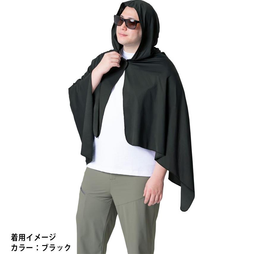 undercover ポンチョ 黒 5/4まで値下げ中 大きいサイズ メンズ COOLIC(R) 冷感ポンチョ 日差し対策 5L : 大きい