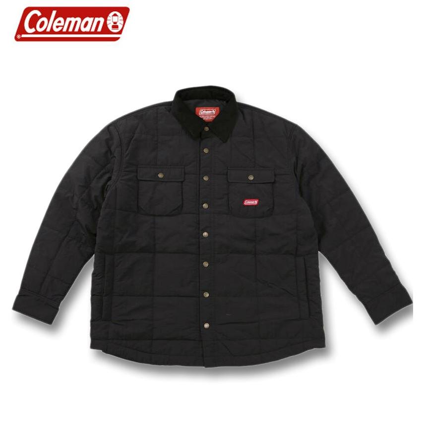 大きいサイズ Coleman キルトシャツジャケット 3L 4L 5L 6L ブラック ラッピング可 送料無料 即日発送 Coleman（コールマン） 大きいサイズ メンズ キルト シャツジャケット