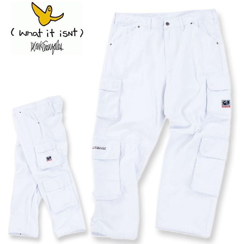 大きいサイズ メンズ (What it isNt) ツイル8ポケット カーゴ パンツ ホワイト 1274-4635-1 100 110 120 130 140 150 Mark Gonzales（マークゴンザレス） 大きいサイズ メンズ (What it