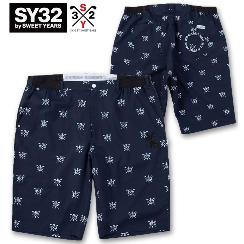 sy32 by sweet years メンズ　ハーフパンツ　サイズM ゴルフ SY32 by SWEET YEARS 大きいサイズ メンズ ゴルフ クロスロゴ