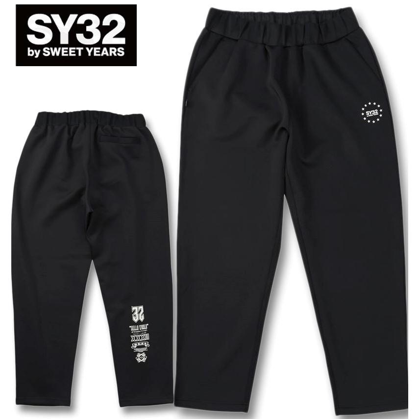 大きいサイズ SY32 by SWEET YEARS ダブルニットパンツ 3L 4L 5L 6L ブラック ラッピング可 送料無料 即日発送 SY32 by SWEET YEARS（エスワイサーティトゥバイスィートイヤーズ