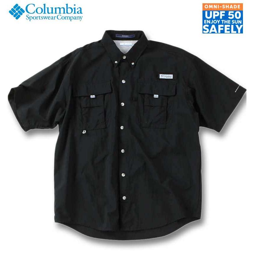 大きいサイズ Columbia バハマショートスリーブシャツ ブラック 1X/3L〜6X/8L 1277-3210-2-98 Columbia（コロンビア） 大きいサイズ メンズ バハマショートスリーブ