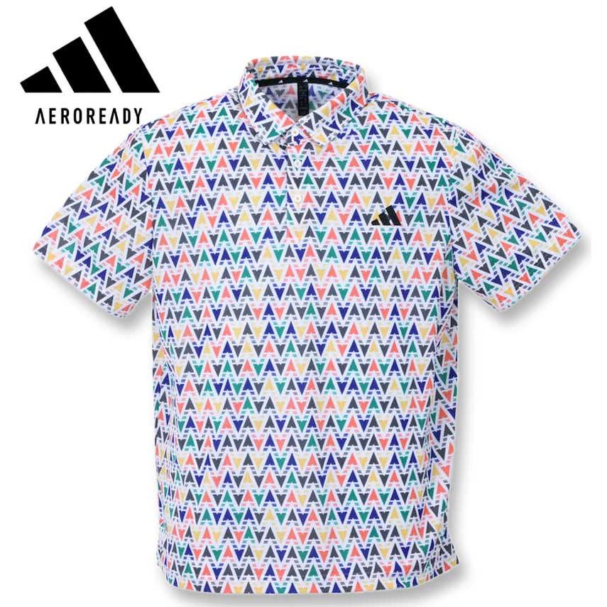 大きいサイズ メンズ adidas golf アディダスゴルフ マルチカラープリント半袖B.Dシャツ 3XL 127832131