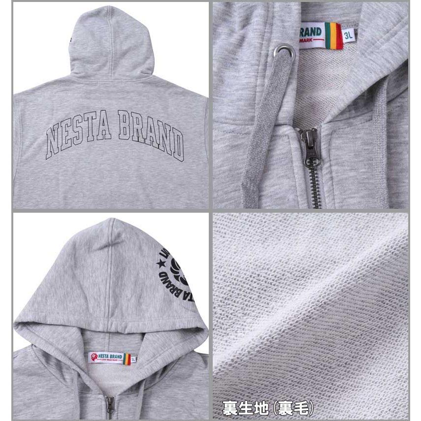 大きいサイズ メンズ NESTA BRAND 裏毛半袖フルジップパーカー 3L 4L 5L 6L 8L｜biglibero｜06