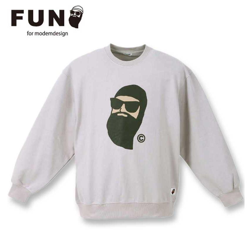 大きいサイズ FUN for modemdesign face ojisanクルーネックスウェット 3L 4L 5L 6 MC836081-14624 ラッピング可 送料無料 即日発送 大きいサイズ メンズ FUN for modemdesign face ojisan クルーネック