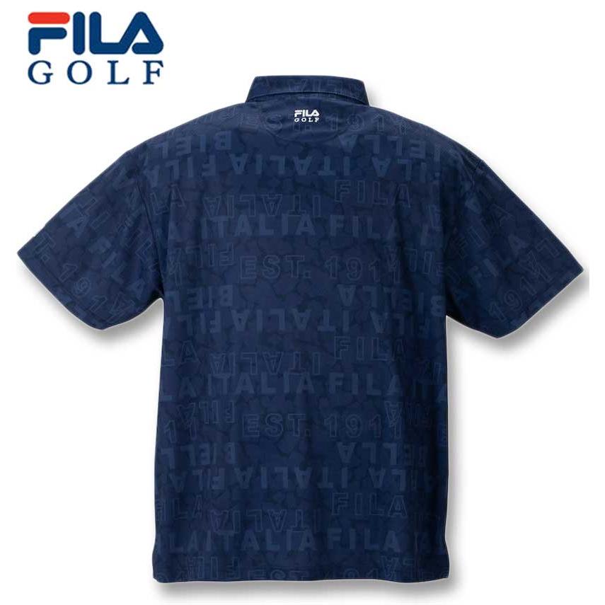 大きいサイズ メンズ FILA GOLF モザイクタイポプリント ホリゾンタルカラー 半袖シャツ 3L 4L 5L 6L｜biglibero｜02