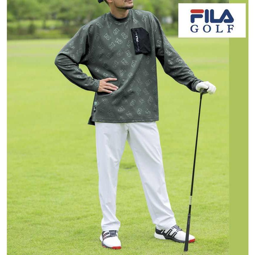 大きいサイズ メンズ FILA GOLF モックネック 長袖 シャツ 3L 4L 5L 6L 