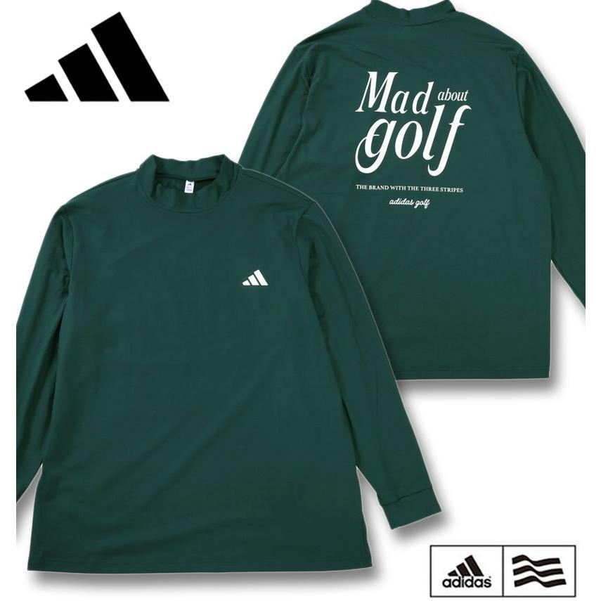 大きいサイズ メンズ adidas golf バックグラフィック 長袖 モックネック シャツ オーロラアイビー 1278-5351-3 3XL 4XL 5XL ADIDAS GOLF 大きいサイズ メンズ アディダスゴルフ バック