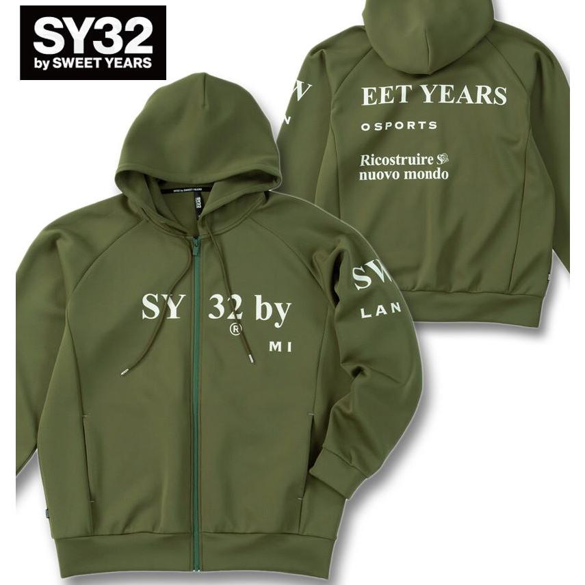 大きいサイズ SY32 by SWEET YEARS ダンボールニットフルジップパーカー 3L 4L 5L 6L カーキ ラッピング可 送料無料 即日発送 SY32 by SWEET YEARS（エスワイサーティトゥバイスィートイヤーズ