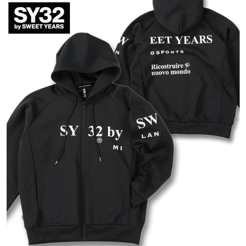 大きいサイズ メンズ SY32 by SWEET YEARS ダンボールニット フルジップ パーカー ブラック 1278-5604-2 3L 4L 5L 6L SY32 by SWEET YEARS（エスワイサーティトゥバイスィートイヤーズ