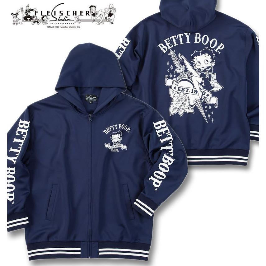 BETTY BOOP ダンボールニット フルジップパーカー juyh BETTY BOOP 大きいサイズ メンズ ダンボールニット フルジップ