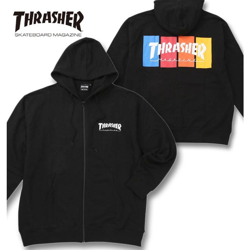 THRASHER（スラッシャー） 大きいサイズ メンズ フルジップパーカー 3L