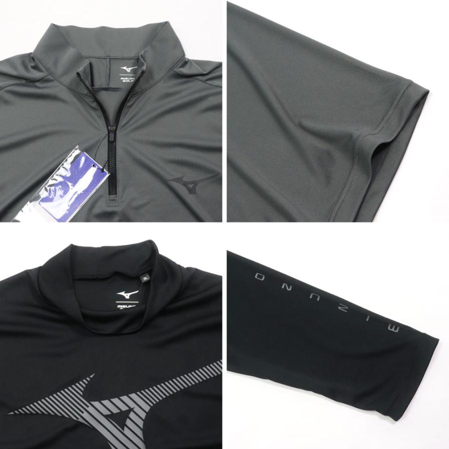 大きいサイズ MIZUNO ミズノ ゴルフ レイヤードセット 半袖ハーフジップシャツ＋長袖モックネックシャツ 3L 4L 5L/RW-E2JHB551 MIZUNO（ミズノ） 大きいサイズ メンズ ゴルフ レイヤードセット 半袖